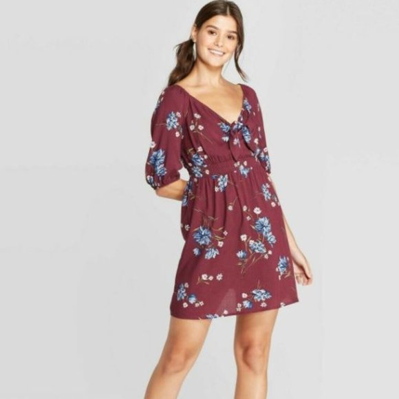 Xhilaration Dresses & Skirts - Xhilaration Dress Mini Floral Print Size L NWT